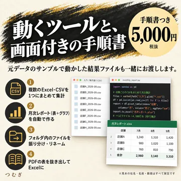 毎月の手作業を自動化の見本画像2枚目