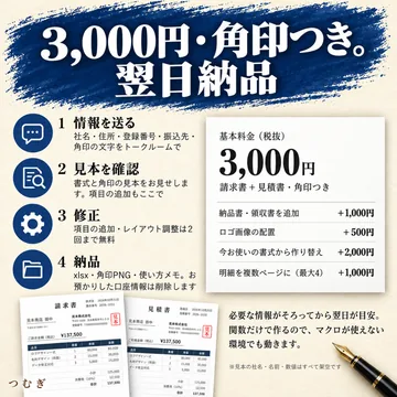 請求書・見積書のExcelテンプレの見本画像4枚目