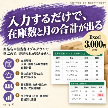 在庫・顧客・売上の管理表の見本画像2枚目