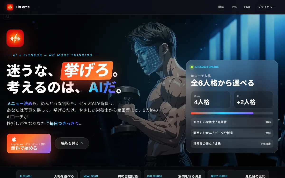 iOSアプリFitForceの公式サイト